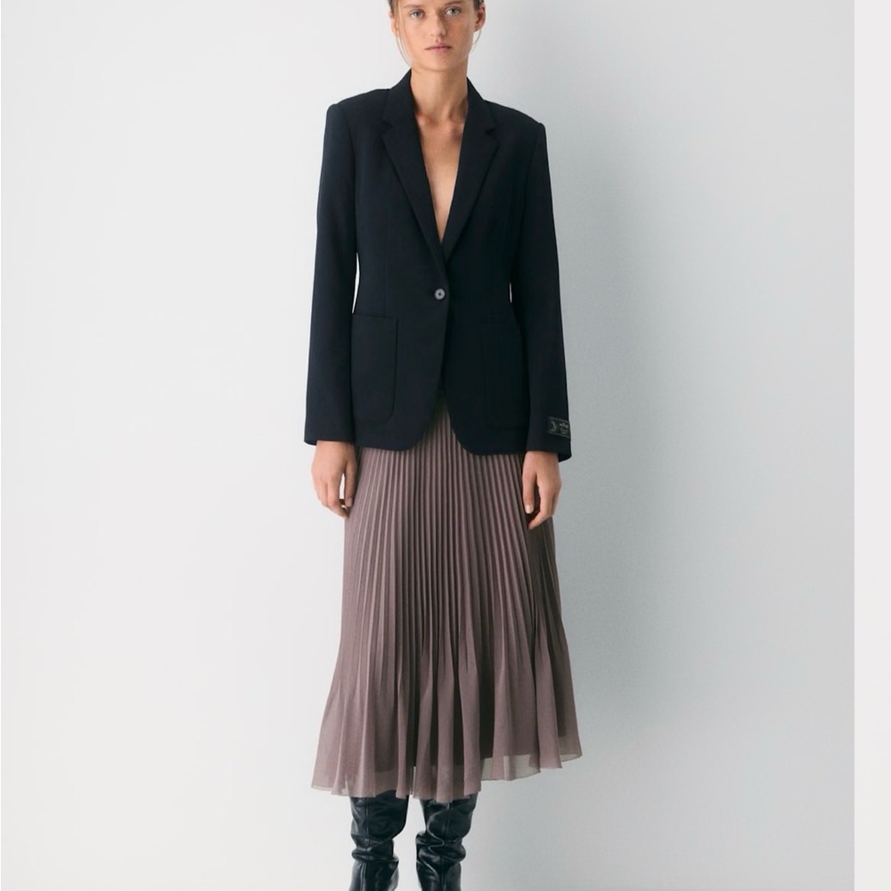 [NWT] Aritzia, Wilfred Pleated Twirl Skirt in Smoked Eggplant, Size Small